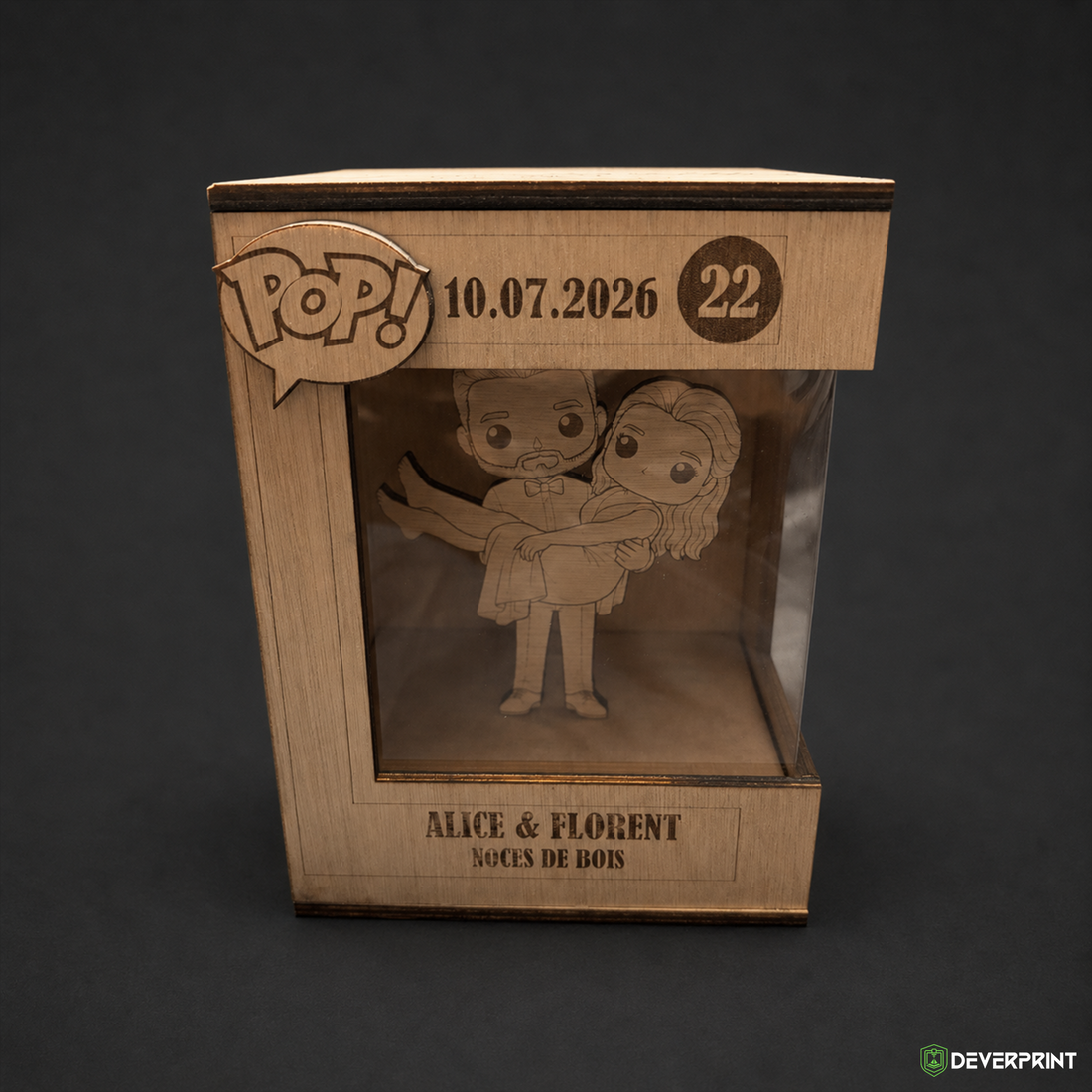 D’une photo à une figurine Pop en bois : un cadeau unique pour leurs 5 ans de mariage