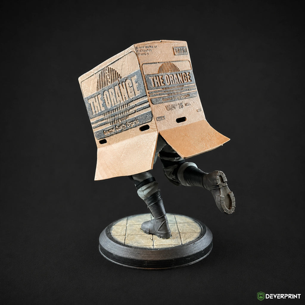 Figurine Solid Snake caché dans son carton – Metal Gear Solid – Statue peinte – Décoration gaming