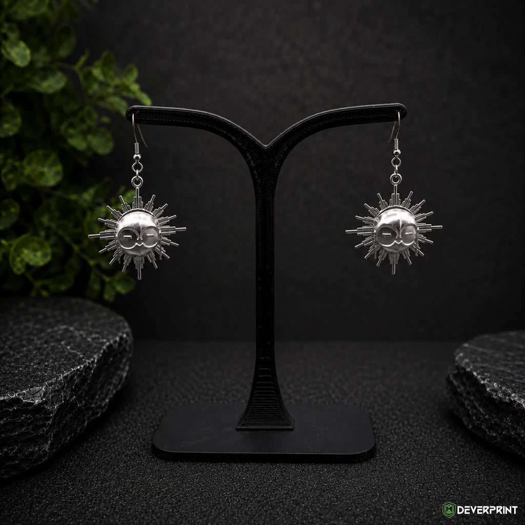 Boucles d’oreilles Esquie en résine peinte – Doré ou Argenté