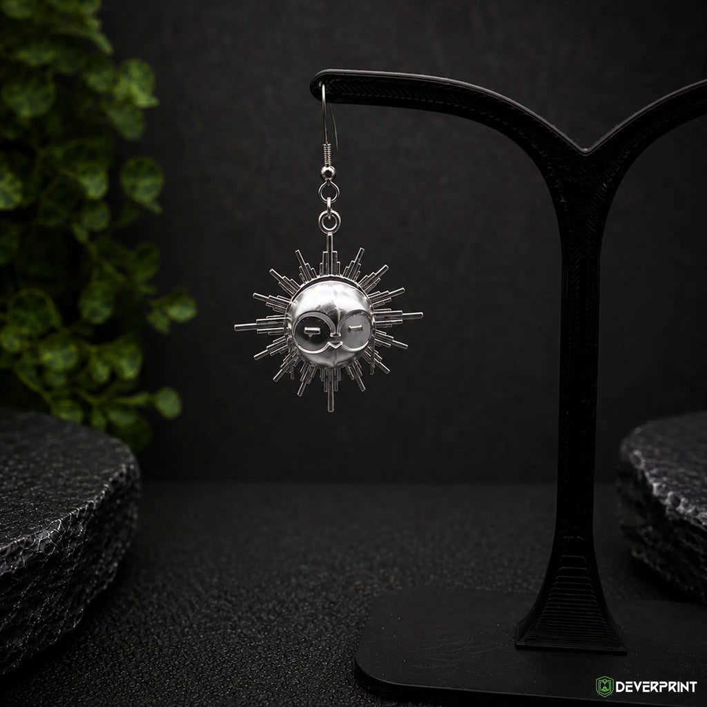Boucles d’oreilles Esquie en résine peinte – Doré ou Argenté