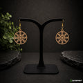 Boucles d’oreilles Flocon de neige en bois – Crochets dorés ou argentés