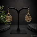 Boucles d’oreilles Fleur de lotus en bois – Crochets dorés ou argentés