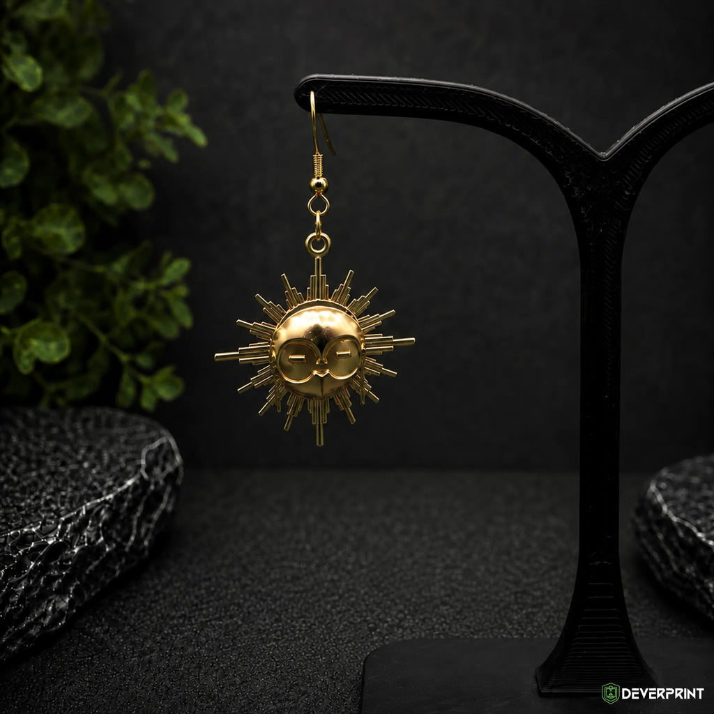 Boucles d’oreilles Esquie en résine peinte – Doré ou Argenté
